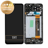 Schermo per Samsung A13 A137F, Black, Vetro touch con cornice, GH82-29227A, GH82-29228A, Genuine Service Pack