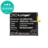 Batteria per Samsung A51 A515F, 3900mAh, Li-Pol, 3.85 V, EB-BA515ABY, HQ