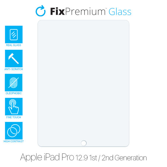 Vetro temperato per Apple iPad Pro 12.9" (1st Gen 2015, 2nd Gen 2017), FixPremium