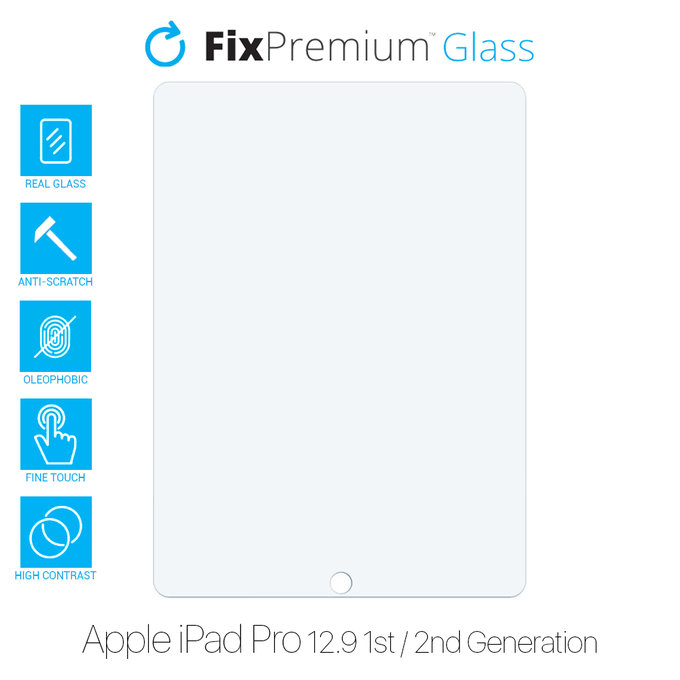 Vetro temperato per Apple iPad Pro 12.9" (1st Gen 2015, 2nd Gen 2017), FixPremium