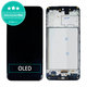 Schermo OLED per Samsung M21 M215F, Black, Vetro touch con cornice