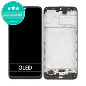 Schermo OLED per Samsung M31 M315F, Space Black, Vetro touch con cornice
