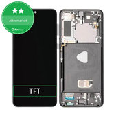 Schermo per Samsung S21 Plus G996B, Phantom Black, Vetro touch con cornice