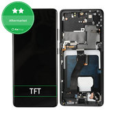 Schermo per Samsung S21 Ultra G998B, Phantom Black, Vetro touch con cornice