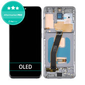 Schermo OLED per Samsung S20 G980F, Cosmic Grey, Vetro touch con cornice