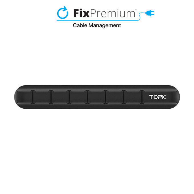 Supporto organizer per 7 cavi, Black, TOPK