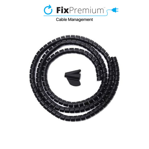 Tubo organizzacavi 10mm, lunghezza 2M, Black, FixPremium