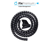 Tubo organizzacavi 16mm, lunghezza 2M, Black, FixPremium