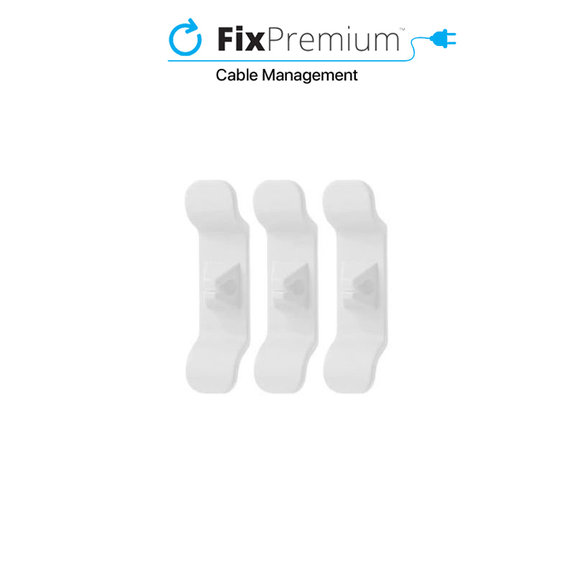 Set di 3 clip organizzacavi, Transparent, FixPremium