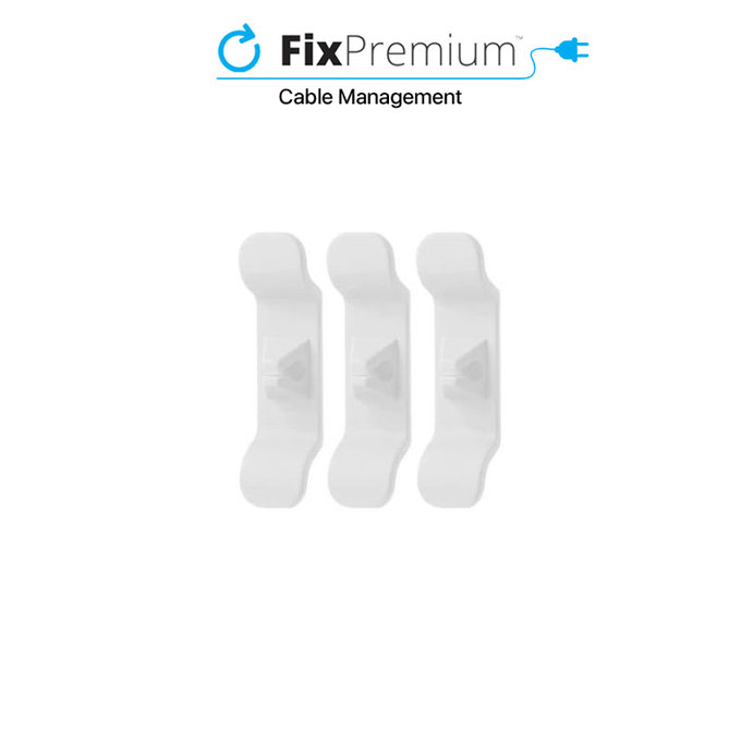Set di 3 clip organizzacavi, Transparent, FixPremium