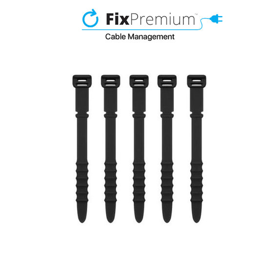 Set di 10 fascette organizzacavi, Black, FixPremium