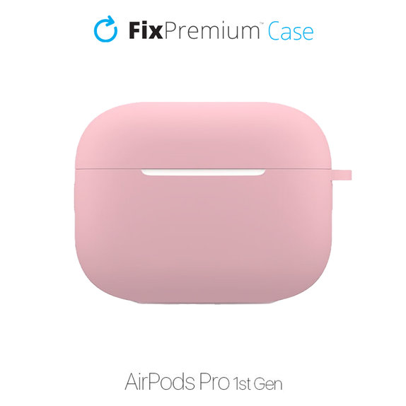 Custodia in silicone per AirPods Pro, Pink, FixPremium