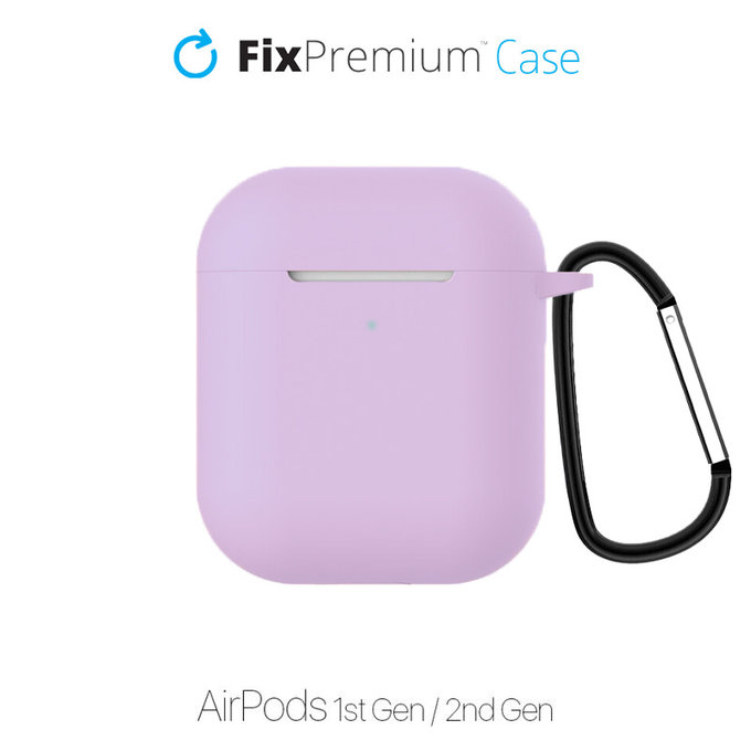 Custodia in silicone per AirPods 1 e 2, Lila, FixPremium