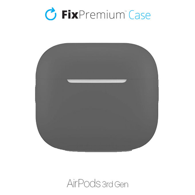Custodia in silicone per AirPods 3, Space Grey, FixPremium
