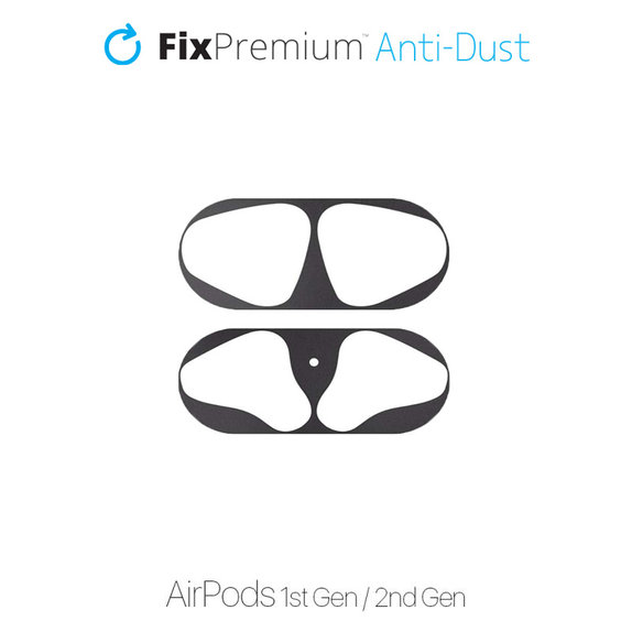 Sticker antipolvere per AirPods 1 e 2, Black, FixPremium