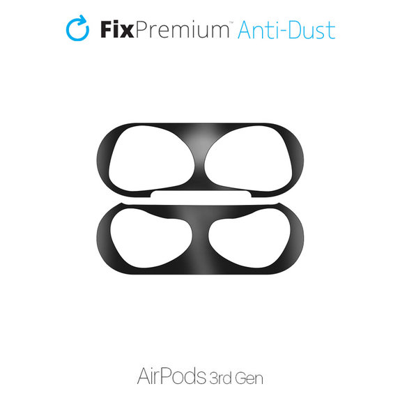 Sticker antipolvere per AirPods 3, Black, FixPremium