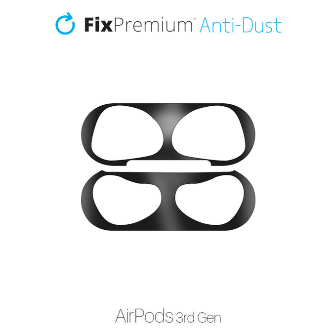 Sticker antipolvere per AirPods 3, Black, FixPremium