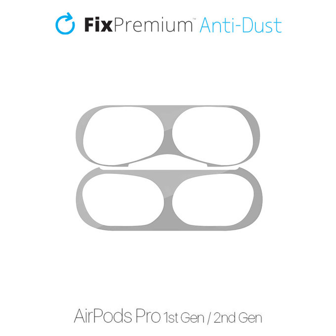 Sticker antipolvere per AirPods Pro, Silver, FixPremium