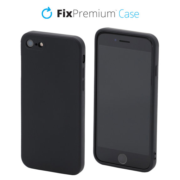 Custodia in silicone per iPhone 7, 8, SE 2020, SE 2022, Black, FixPremium