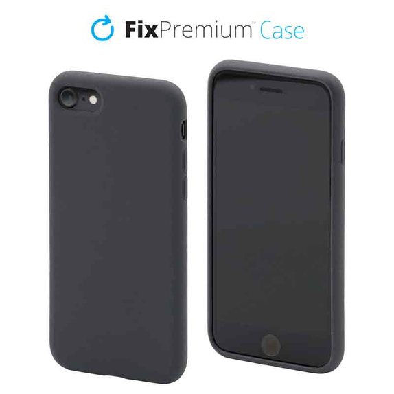 Custodia in silicone per iPhone 7, 8, SE 2020, SE 2022, Space Grey, FixPremium