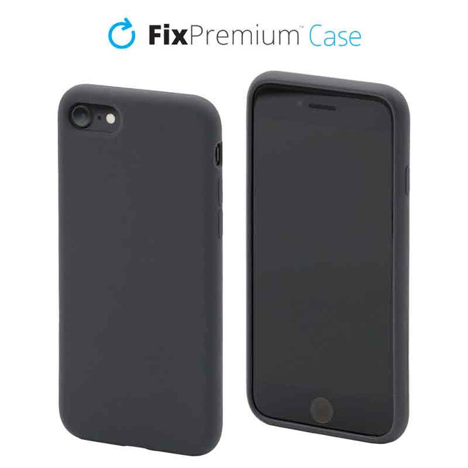 Custodia in silicone per iPhone 7, 8, SE 2020, SE 2022, Space Grey, FixPremium