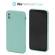 Custodia in silicone per iPhone X, XS, Light Cyan, FixPremium
