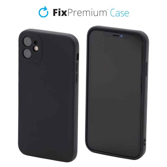 Custodia in silicone per iPhone 11, Black, FixPremium