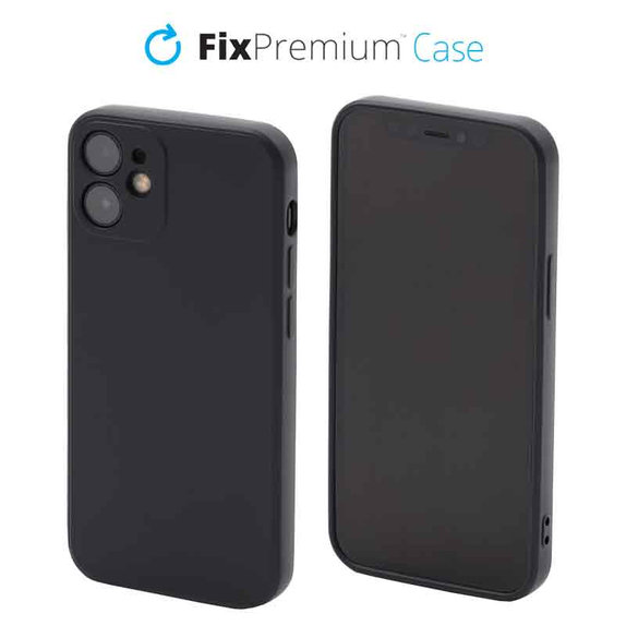 Custodia in silicone per iPhone 12 mini, Black, FixPremium