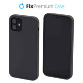 Custodia in silicone per iPhone 12, space gray, FixPremium