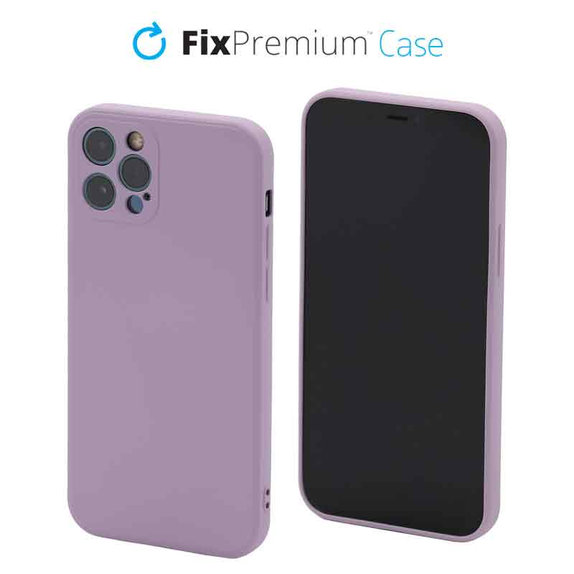 Custodia in silicone per iPhone 12 Pro, Purple, FixPremium