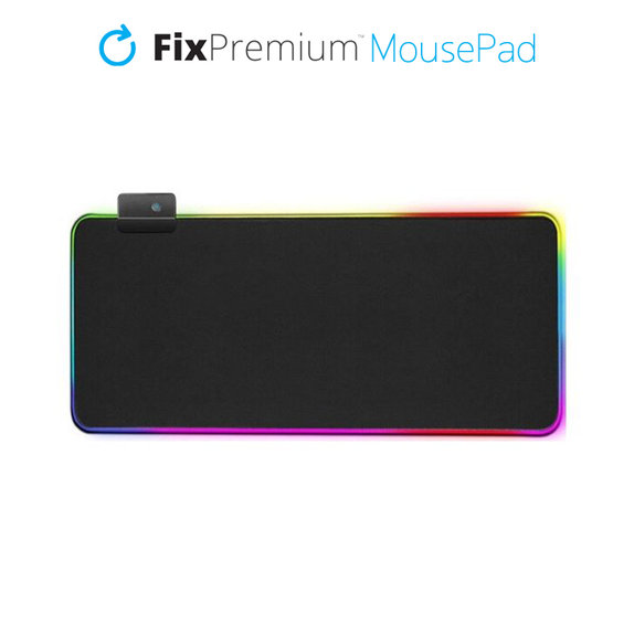 Tappetino per mouse e tastiera con RGB 90x40cm, Black, FixPremium