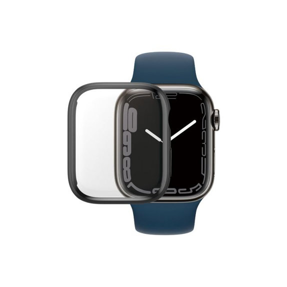 Vetro temperato Full Body AB per Apple Watch 7, 8, 9 45 mm, Black, PanzerGlass