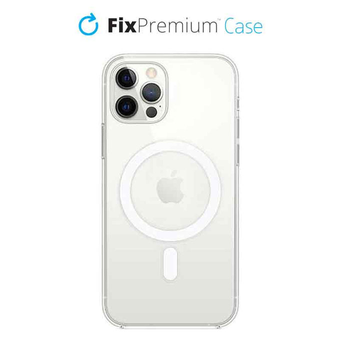 Custodia in silicone con MagSafe per iPhone 12, 12 Pro, Transparent, FixPremium