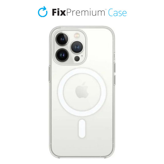 Custodia in silicone con MagSafe per iPhone 13 Pro, Transparent, FixPremium