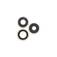 Lente fotocamera posteriore con frame 3 pz per iPhone 14 Pro, 14 Pro Max, Gold