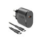 Adattatore di ricarica 15W USB-C con cavo da USB-C a USB-C 1 m, Black, SBS