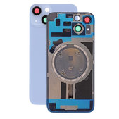 Vetro scocca posteriore con lente fotocamera, piastra metallica e magneti MagSafe per iPhone 14, Blue