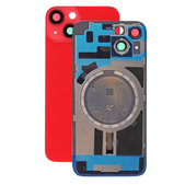 Vetro scocca posteriore con lente fotocamera, piastra metallica e magneti MagSafe per iPhone 14, Red