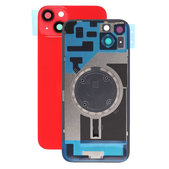 Vetro scocca posteriore con lente fotocamera, piastra metallica e magneti MagSafe per iPhone 14 Plus, Red