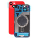 Vetro scocca posteriore con lente fotocamera, piastra metallica e magneti MagSafe per iPhone 14 Plus, Red