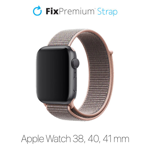 Cinturino in nylon per Apple Watch 38, 40 e 41mm, Pink, FixPremium