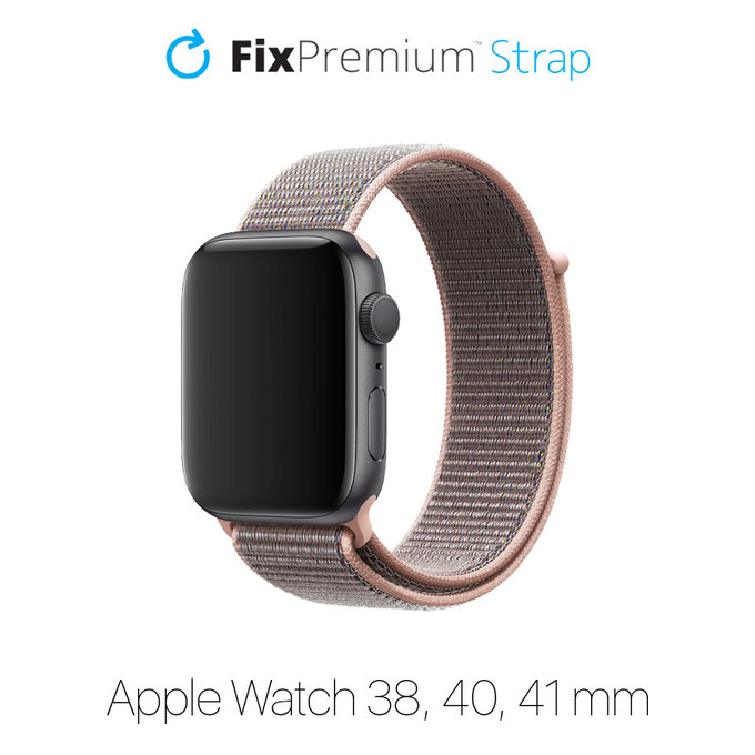 Cinturino in nylon per Apple Watch 38, 40 e 41mm, Pink, FixPremium