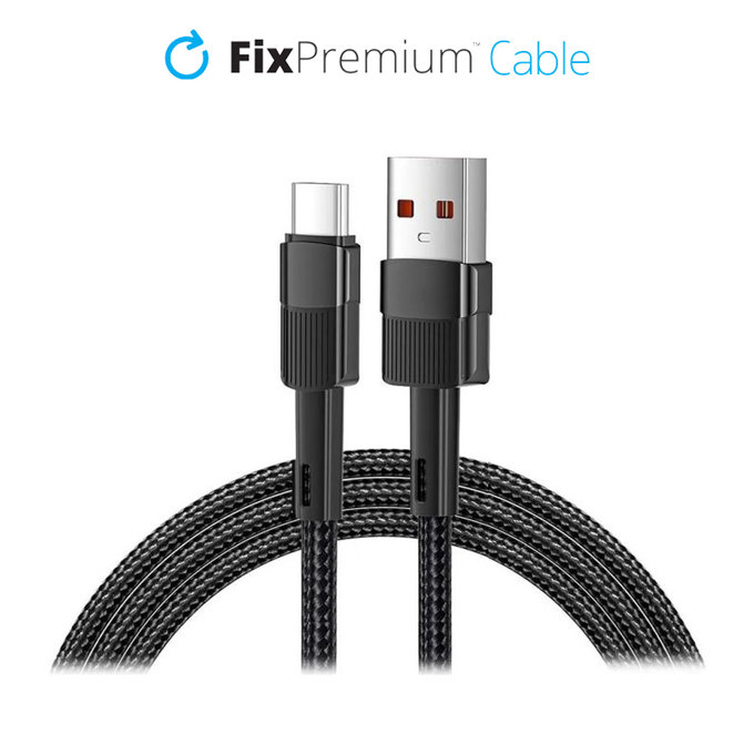Cavo da USB-C a USB con ricarica rapida 1m, Black, FixPremium