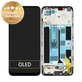 Schermo per Realme 8 RMX3085, Cyber Black, Vetro touch con cornice, 4906919, Genuine Service Pack