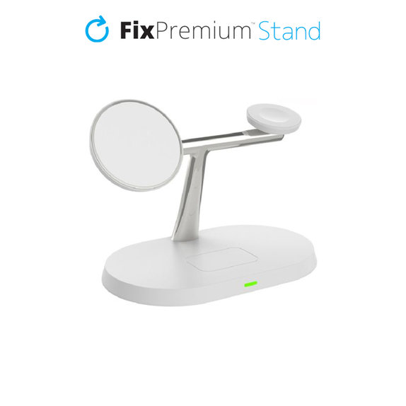 Supporto MagSafe 3in1 per iPhone, Apple Watch e AirPods, White, FixPremium