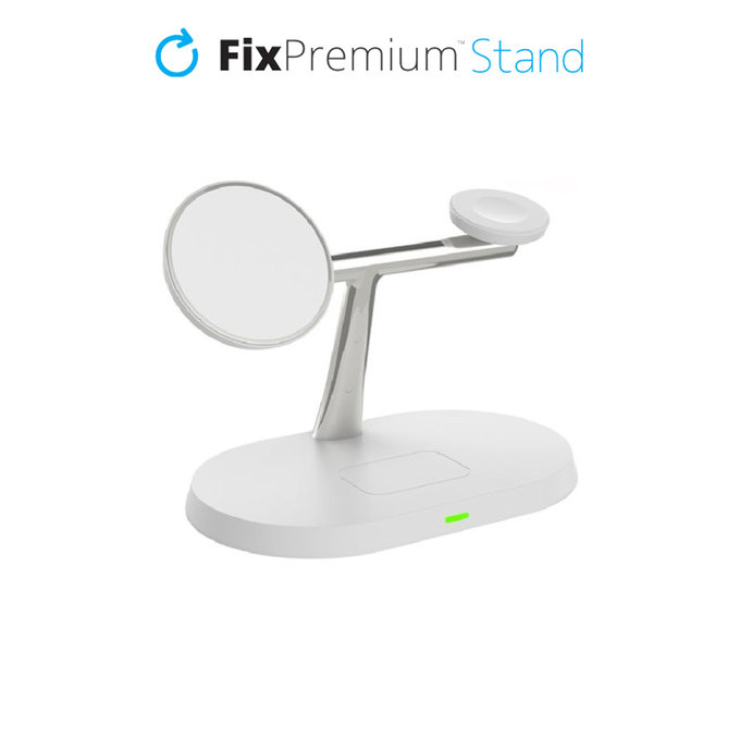 Supporto MagSafe 3in1 per iPhone, Apple Watch e AirPods, White, FixPremium