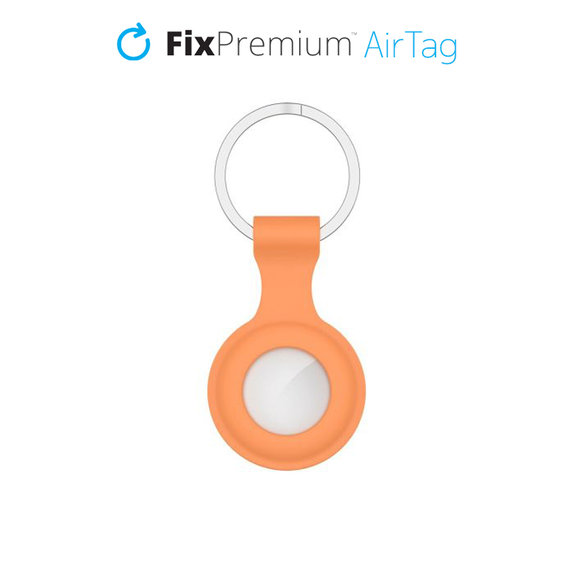 Portachiavi in silicone per AirTag, Orange, FixPremium
