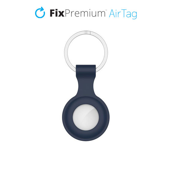 Portachiavi in silicone per AirTag, Blue, FixPremium