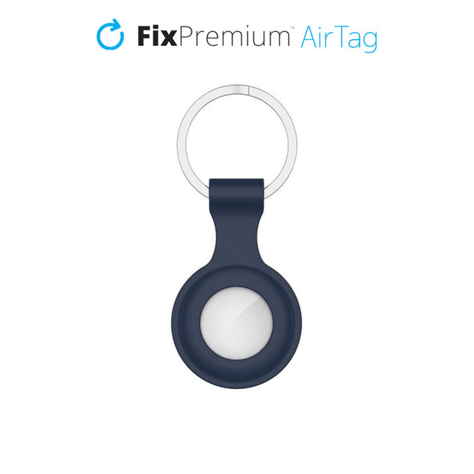 Portachiavi in silicone per AirTag, Blue, FixPremium