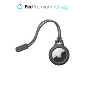 Custodia con cordino per AirTag, Black, FixPremium